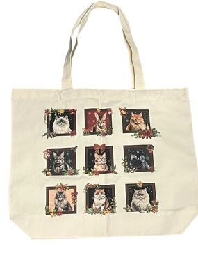 NWOT Christmas Cat Holiday Tote